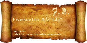 Frankovits Máté névjegykártya